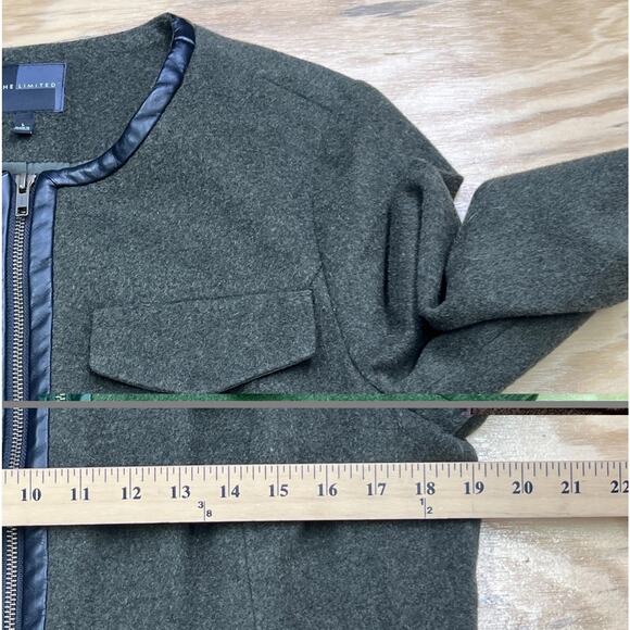 The Limited Wool Blend Cropped Moto Blazer Jacket Large Classic Forest Fairy - Picture 13 of 15